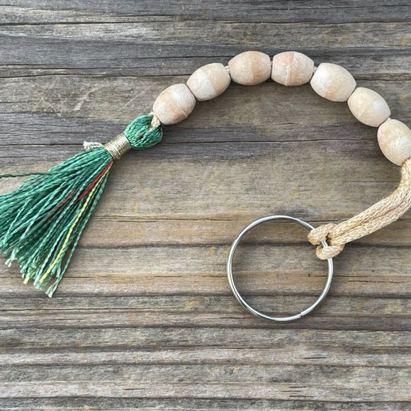 Handmade Keys Holder Real Wood Beads Keychain Key rings - Picture 5 of 5